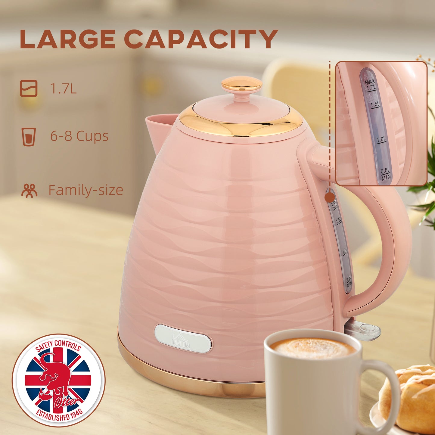 3kW Rapid Boil Honeycomb Kettle - Pink