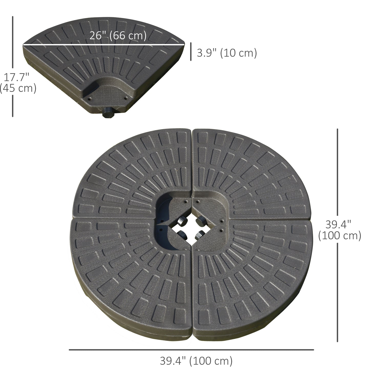 Set of 4 Fillable Parasol Weights - 100kg