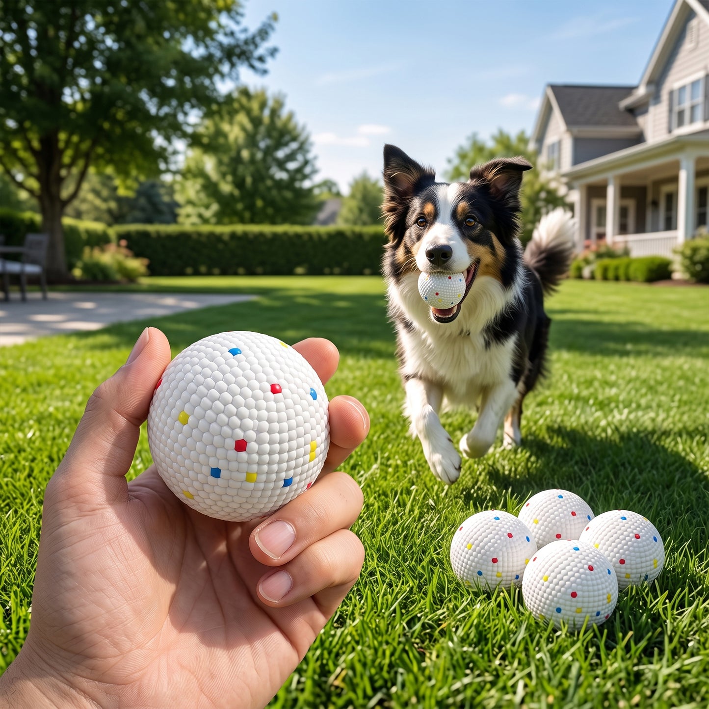6 Pack Dog Balls Toys Fits Aggressive Chewers, Indestructible Teething and Water ETPU Balls for Throw and Fetch