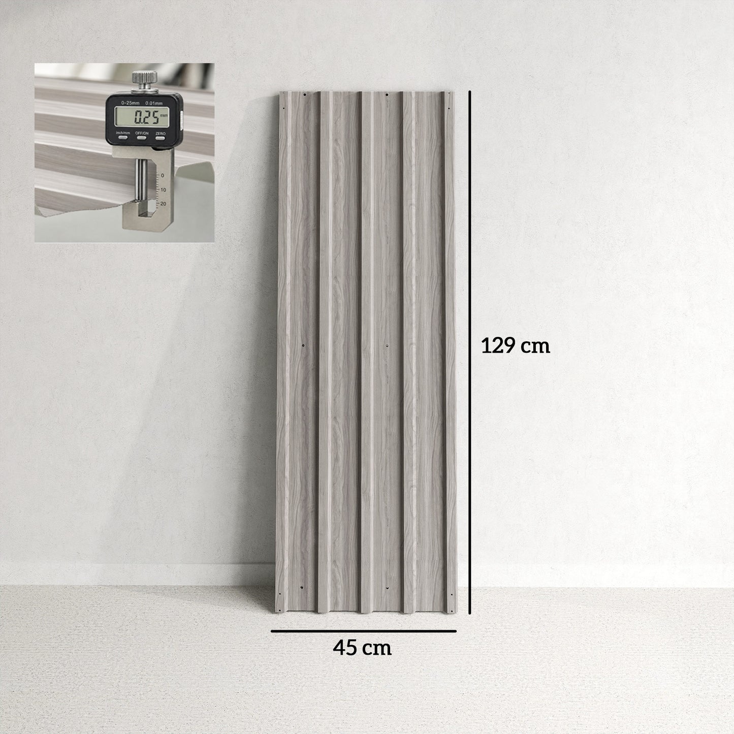 Set of 12 Corrugated Steel Roof Sheet Panels - Grey Wood Effect