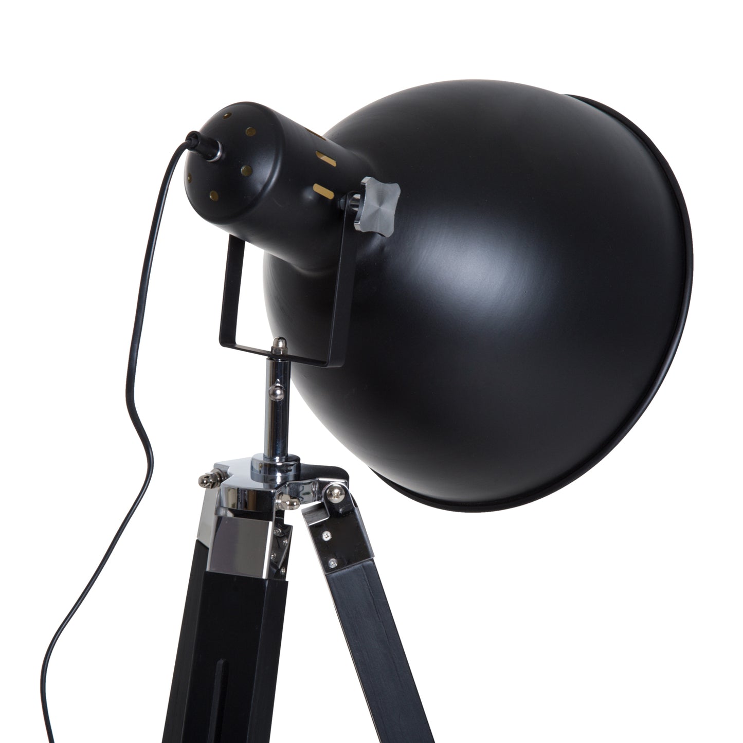 Tripod Floor Lamp, Spotlight Reading Lamp w/ Adjustable Height, Angle, Wood Legs for Living Room, Bedroom, Home, Office