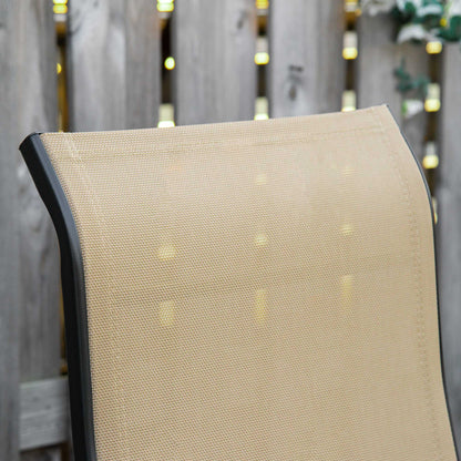 Outdoor Set of 2 Outdoor Sun Lounger 10-Position Adjustable Texteline Folding Reclining Chairs
