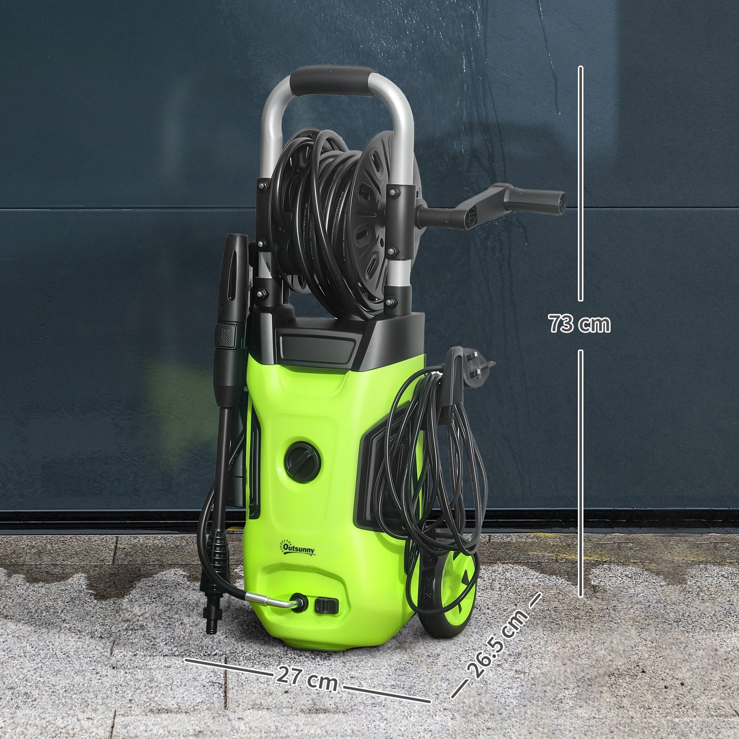 1800W High Pressure Washer, 150 Bar Pressure, 420 L/h Flow, Portable Power Washer Jet Wash Cleaner with Adjustable Nozzle