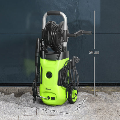 1800W High Pressure Washer, 150 Bar Pressure, 420 L/h Flow, Portable Power Washer Jet Wash Cleaner with Adjustable Nozzle