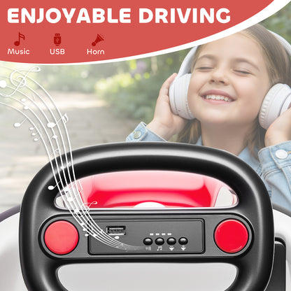 Kids Bumper Car with 360-Degree Rotation, 6V Electric Ride On Car with Music and Horn for 3-8 Years Old, Red