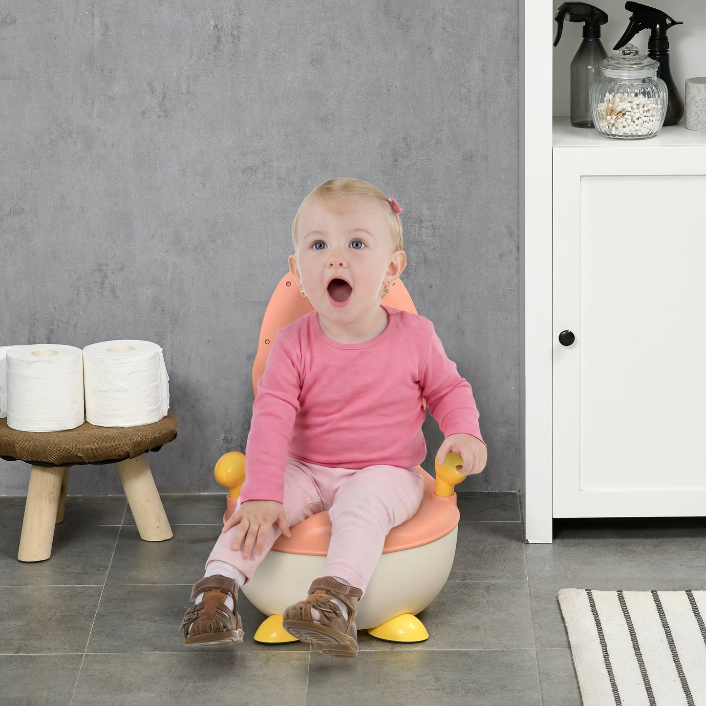 ZONEKIZ Baby Potty Training Toilet with Splash Guard, Anti-Tip Feet, Side Handles, Easy to Clean