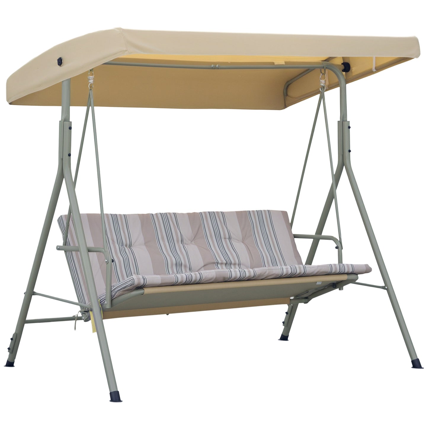 Three-Seater Garden Swing Seat - Light Brown
