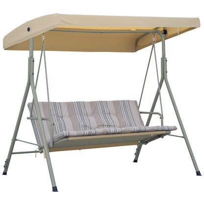 Three-Seater Garden Swing Seat - Light Brown