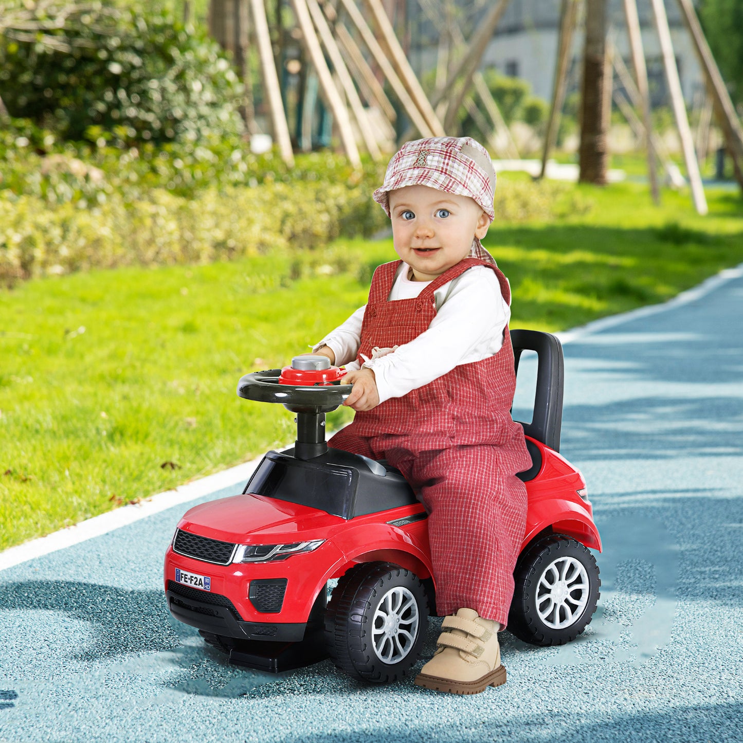 3-in-1 Ride On Car Foot To Floor Slider Toddler w/ Horn Steering Wheel NO POWER Manual Under Seat Storage Secure Design for 1