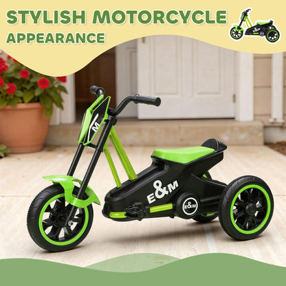 Kids Tricycle Baby Trike, Kids Trike with Pedal, 3 Wheel Toddler Balance Bike for Indoor Outdoor Use, Green
