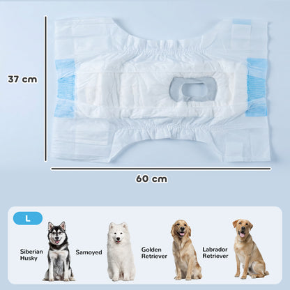 Disposable Dog Diapers Female for L Dogs Incontinence or Excitable Urination and Training 48 Count