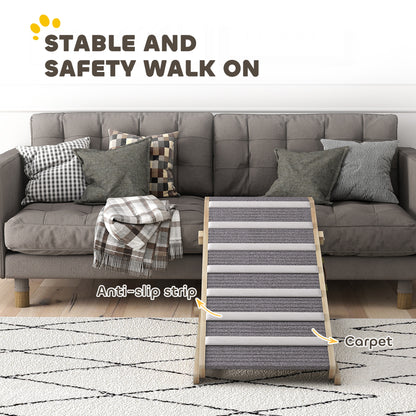 Dog Ramp for Couch, Adjustable Folding Pet Ramp, 4 Adjustable Height Dog Climbing Ladder, 35/43/47/50 cm Height