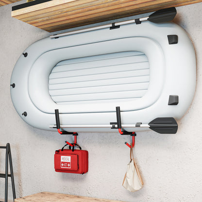 Kayak Canoe Heavy Duty Wall Mounted Storage Holder Rack Heavy Duty Storing Hangers Red
