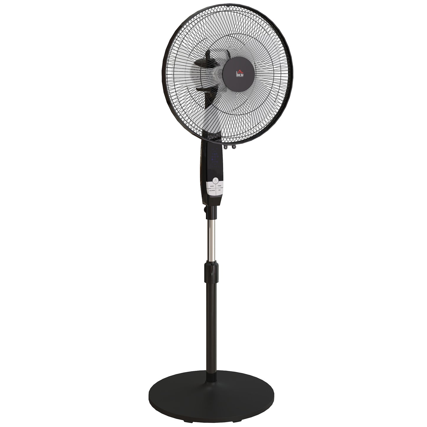 40 cm Pedestal Standing Floor Fan, Oscillation Cooling Fan with Remote Control, Black