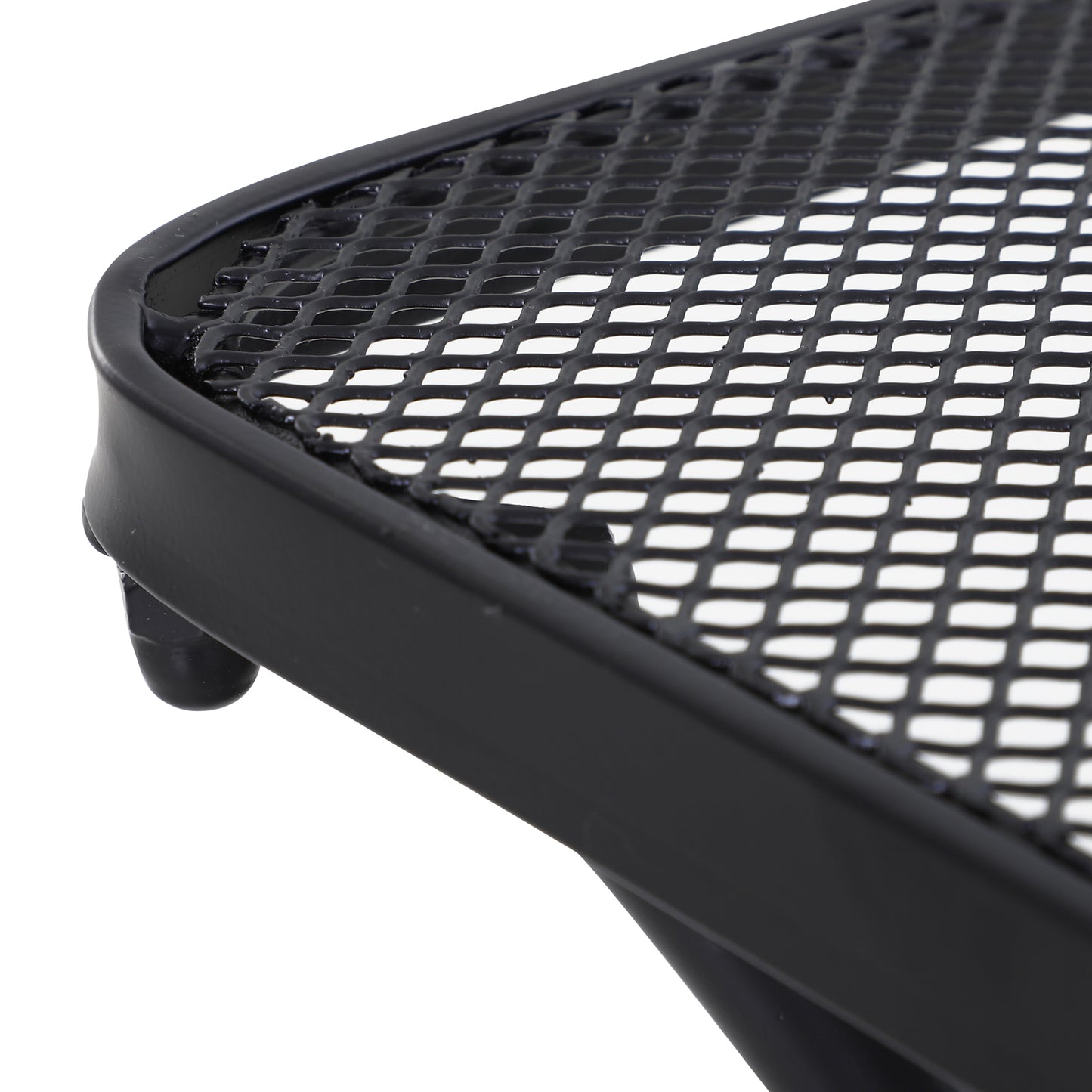 Square Garden Metal Bistro Table Outdoor Patio Coffee Side Desk - Black 45L X 45W X 50H CM