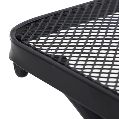 Square Garden Metal Bistro Table Outdoor Patio Coffee Side Desk - Black 45L X 45W X 50H CM