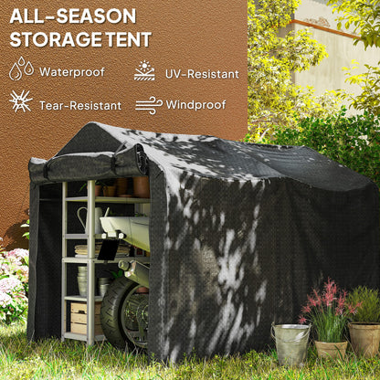 2.2 x 1.6 m Garden Storage Tent, Waterproof Anti-UV Bike Tent with Roll-up Zipper Door