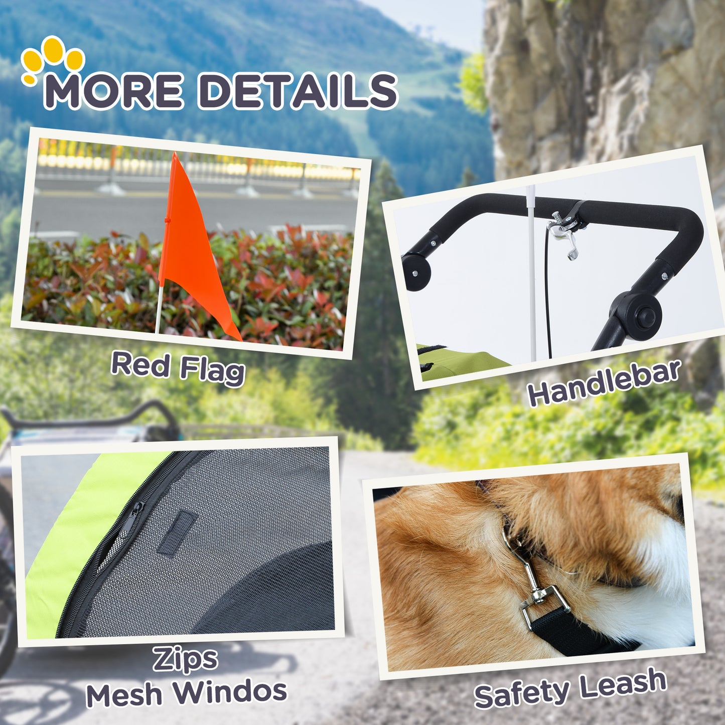 Dog Bike Trailer Pet Stroller Cart Carrier for Bicycle 360° Rotatable