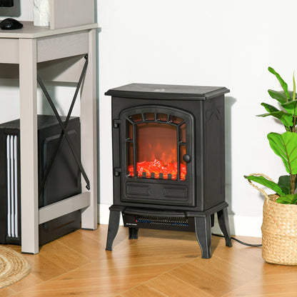 Free standing Electric Fireplace Stove, Fireplace Heater with Realistic Flame Effect, Overheat Safety Protection