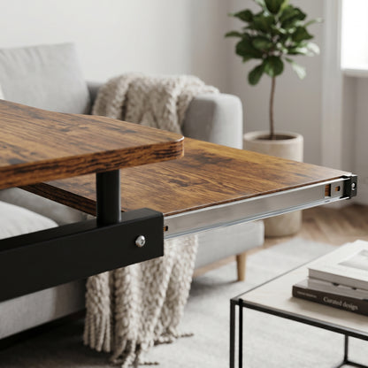 Movable Computer Desk with 4 Moving Wheels and Keyboard Tray