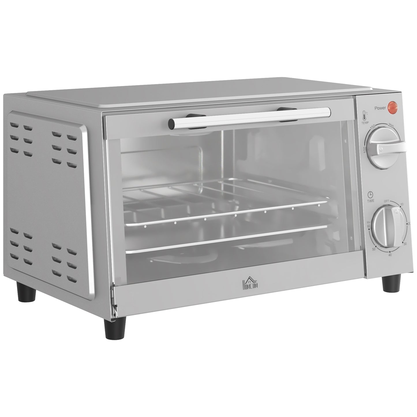 Mini Oven, 9L Countertop Electric Grill, Toaster Oven with Adjustable Temperature, Timer
