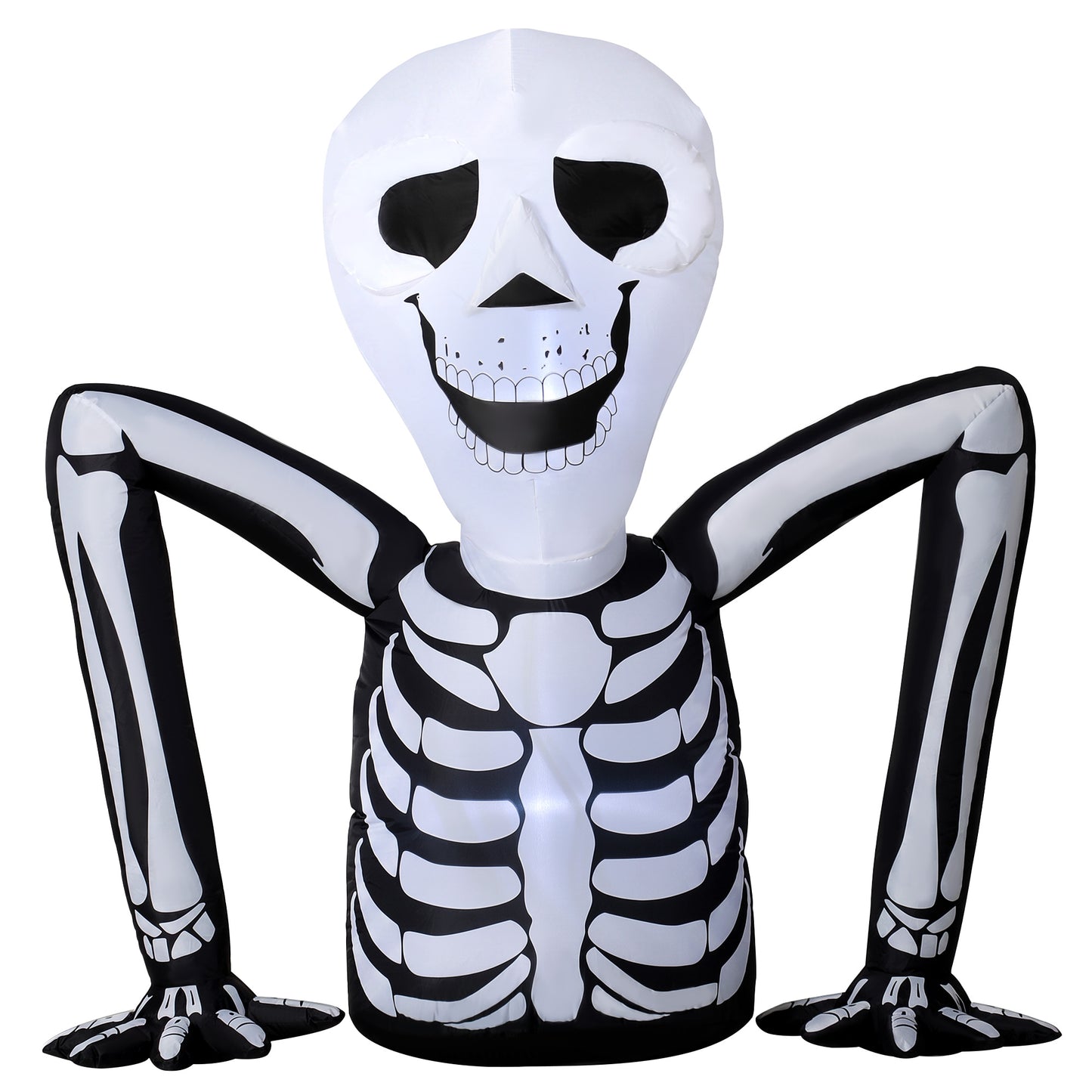 Inflatable Ground Crawling Skeleton, Scary Halloween Decoration with Built-in LED Lights for Indoor Outdoor Decor