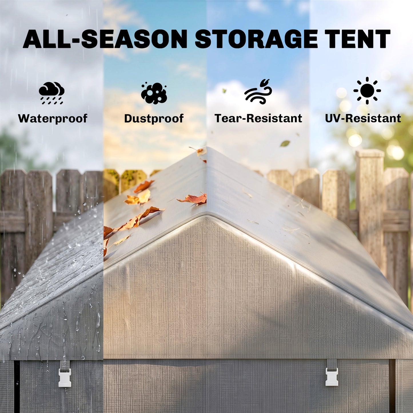 179 x 120cm Temporary Garden Shed, with Accessories - Light Grey