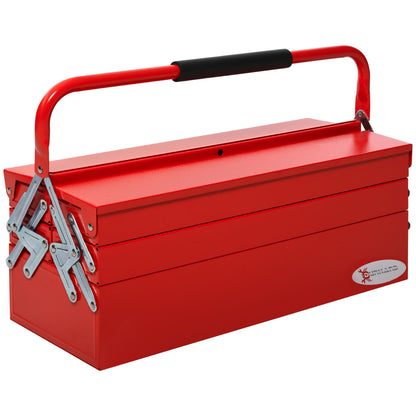 Metal Tool Box 3 Tier 5 Tray Professional Portable Storage Cabinet Workshop Cantilever Toolbox with Carry Handle