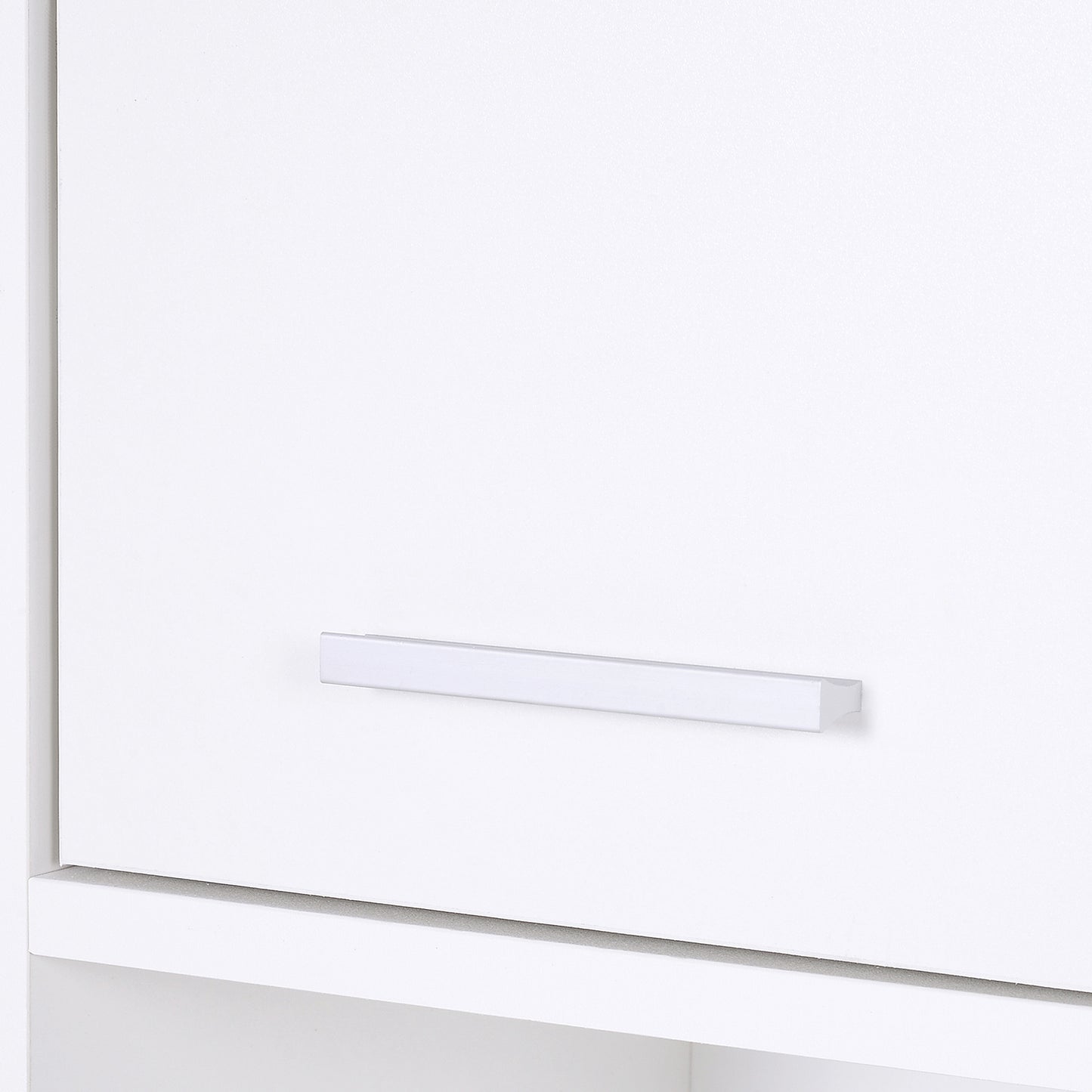 Tall Bathroom Storage Cabinet with Three-position Adjustable Shelves For Neutral Style, Hallway White