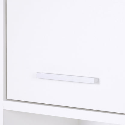 Tall Bathroom Storage Cabinet with Three-position Adjustable Shelves For Neutral Style, Hallway White