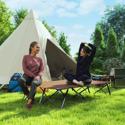 Double Camping Cot Bed, with Bag - Khaki