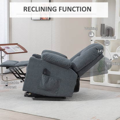 Oversized Riser and Recliner Chairs for the Elderly, Fabric Upholstered Lift Chair for Living Room with Remote Control