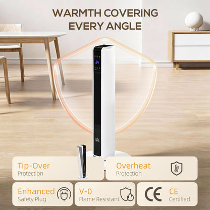 1100W/2200W Space Heater with 65° Oscillation, Electric Heater with 2 Heat and Fan, 8-Hour Timer