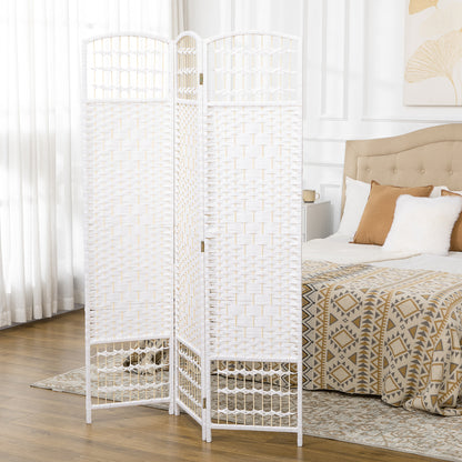 3 Panel Folding Room Divider, Privacy Screen, Paravent Partition Separator for Living Room, Bedroom, White
