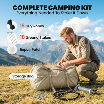 Inflatable Tents Waterproof Glamping Tent with Stove Jack for 6-8 Person
