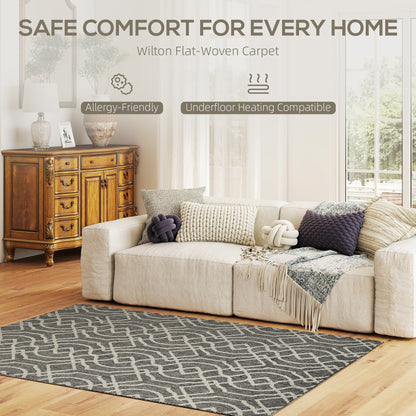 UV Resistant Indoor & Outdoor Area Rug, Easy-Cleaning Machine Washable Rug with Geometric Pattern for Patio, Garden, Kitchen