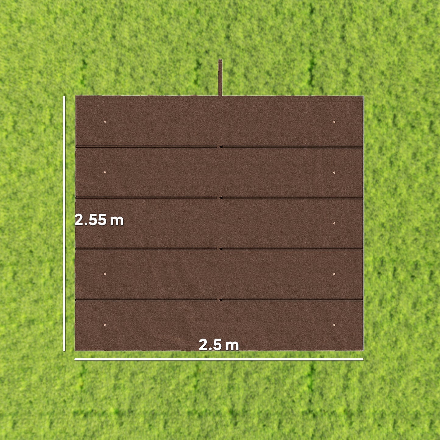 Retractable Pergola Cover, 2.55 x 2.5 m Replacement Canopy Fabric for 3 x 3 m Frame, Roof Top Only, Brown