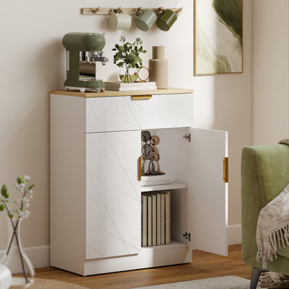 Sideboard Storage Cabinet, Modern Storage Cupboard with Drawer and Adjustable Shelf for Living Room, Kitchen, Dining Room