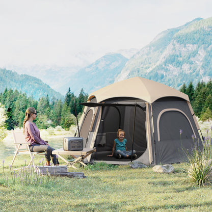Instant Pop Up Camping Tent, 2/3/4 Person Easy Setup Dome Family Tent with Vestibule, Rainfly, 4 Mesh Windows & 2 Doors