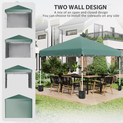3 x 3 (M) Pop Up Gazebo, UPF 30+ with 2 Sidewalls, Leg Weight Bags and Wheeled Bag