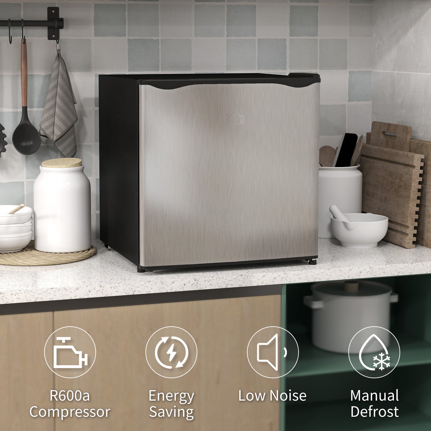 35L Mini Freezer, -24℃ to -14℃ Temperature - Silver Tone