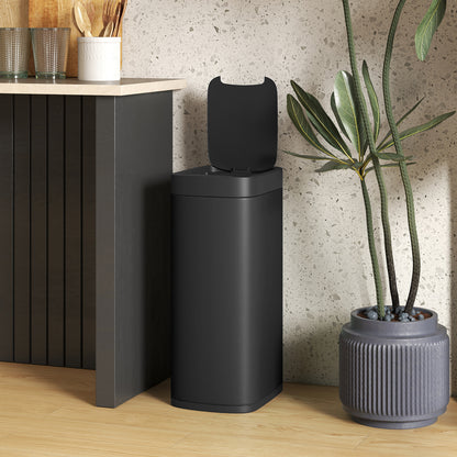 50L Sensor Bin, Automatic Kitchen Bin, Manual Override, Battery Operated, Inner-Bucket-Free, for Kitchen, Bedroom, Black