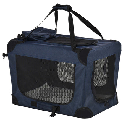 Foldable Pet Carrier for Small and Miniature Dogs, Portable Cat Carrier Soft Side Pet Travel Crate with Removable Mat