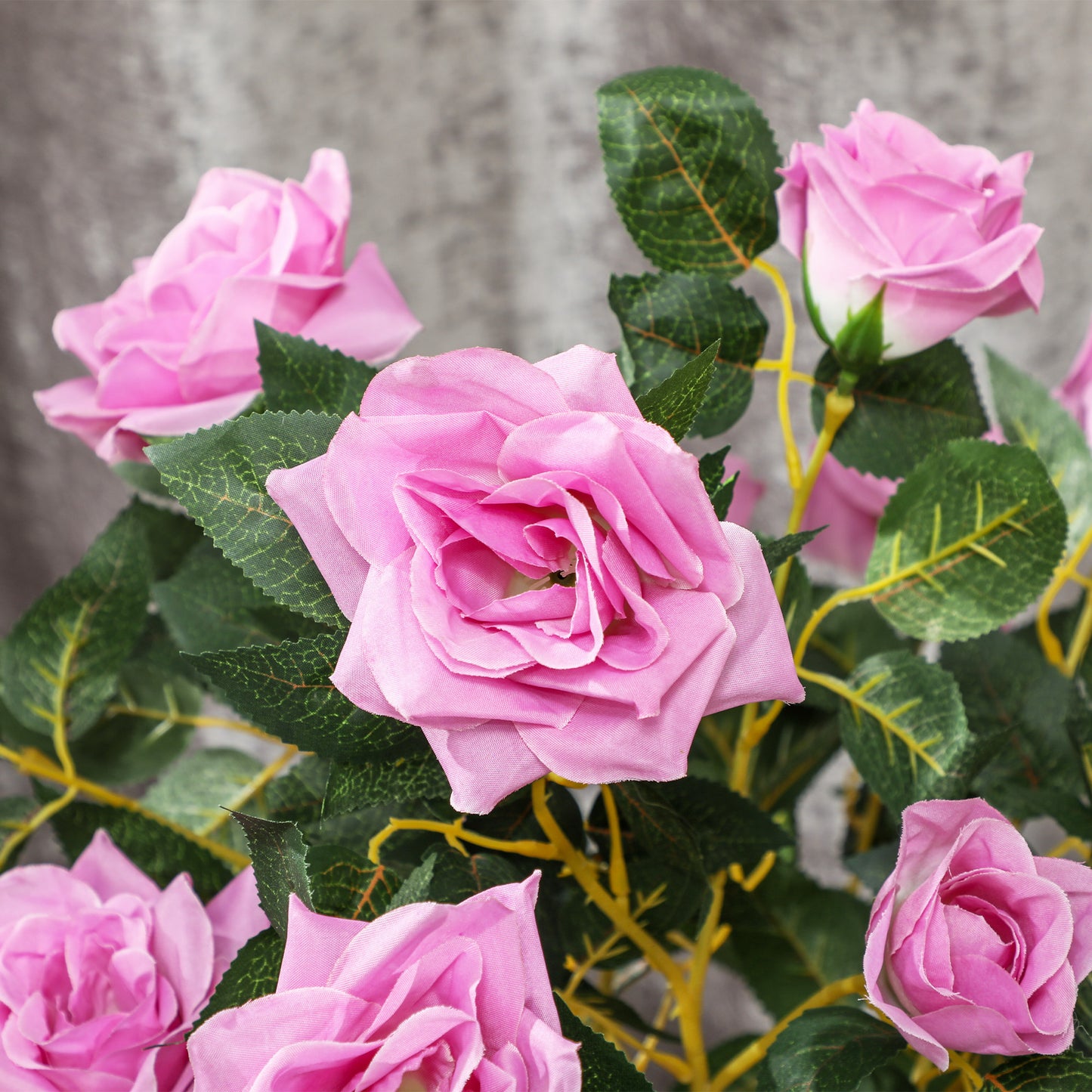Set of 2 Artificial Plants White Rose Floral in Pot, Fake Plants for Home Indoor Decor, 90cm, Purple