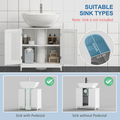 Modern Under Sink Cabinet with 2 Doors, Bathroom Vanity Unit, Pedestal Under Sink Design