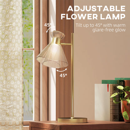 Modern Table Lamp, Bedside Lamp with Adjustable Flower-Shaped Head and E27 Socket for Living Room Bedroom Study