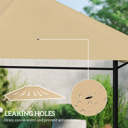3 x 4m Gazebo Canopy Replacement Cover, Gazebo Roof Replacement (TOP COVER ONLY), Khaki