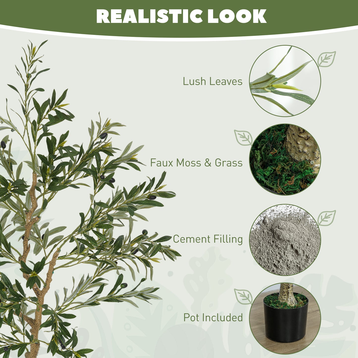 Set of Two Silk Leaf Artificial Olive Trees