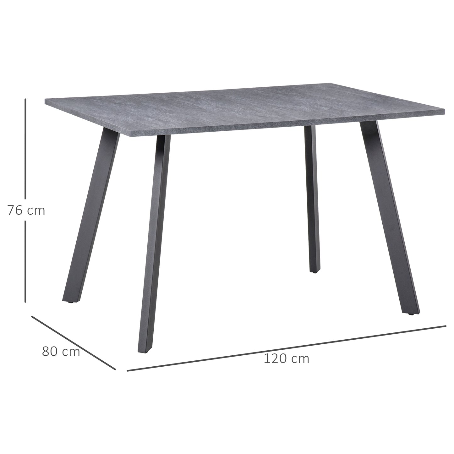 Dining Table, Contemporary Rectangle Kitchen Table with Metal Legs and Spacious Tabletop for Dining Room, Living Room