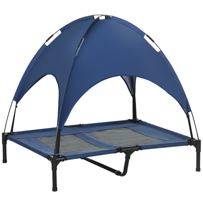 Outdoor Dog Bed with Removable Canopy, Portable Raised Dog Bed for Camping, Garden & Beach